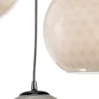 Lucilla - Venetiaanse glazen hanglamp met drie koepels, gemaakt in Italië Viadurini