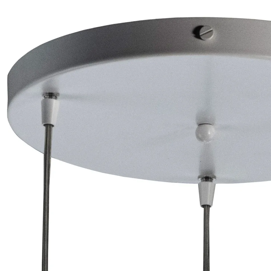 Lucilla - Venetiaanse glazen hanglamp met drie koepels, gemaakt in Italië Viadurini