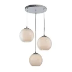 Lucilla - Venetiaanse glazen hanglamp met drie koepels, gemaakt in Italië Viadurini