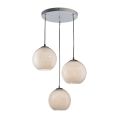 Lucilla - Venetiaanse glazen hanglamp met drie koepels, gemaakt in Italië