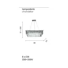 Klassieke hangende kroonluchter van metaal en luxe geslepen kristal - Mirielle Viadurini