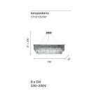 Klassieke hangende kroonluchter van metaal en luxe geslepen kristal - Mirielle Viadurini