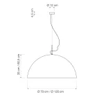Hangende kroonluchter in Laprene en Nebulite - Mezza Luna van In-es.artdesign Viadurini
