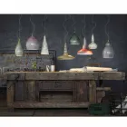 Kroonluchter opgehangen in retro stijl keramische Ferroluce Viadurini