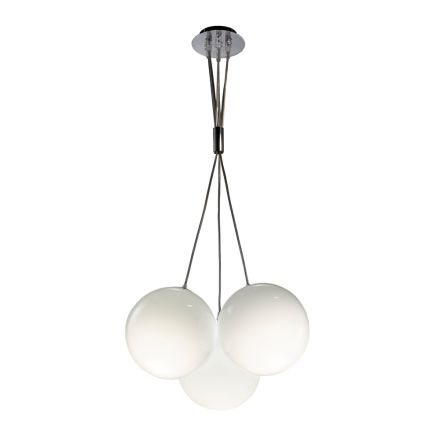 Hangende kroonluchter met drie lampen in gelaagd glas, gemaakt in Italië - Althea Viadurini