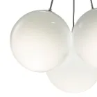 Hangende kroonluchter met drie lampen in gelaagd glas, gemaakt in Italië - Althea Viadurini