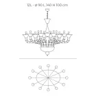 Klassieke kroonluchter in handgeblazen Venetiaans glas - ijdelheid Viadurini