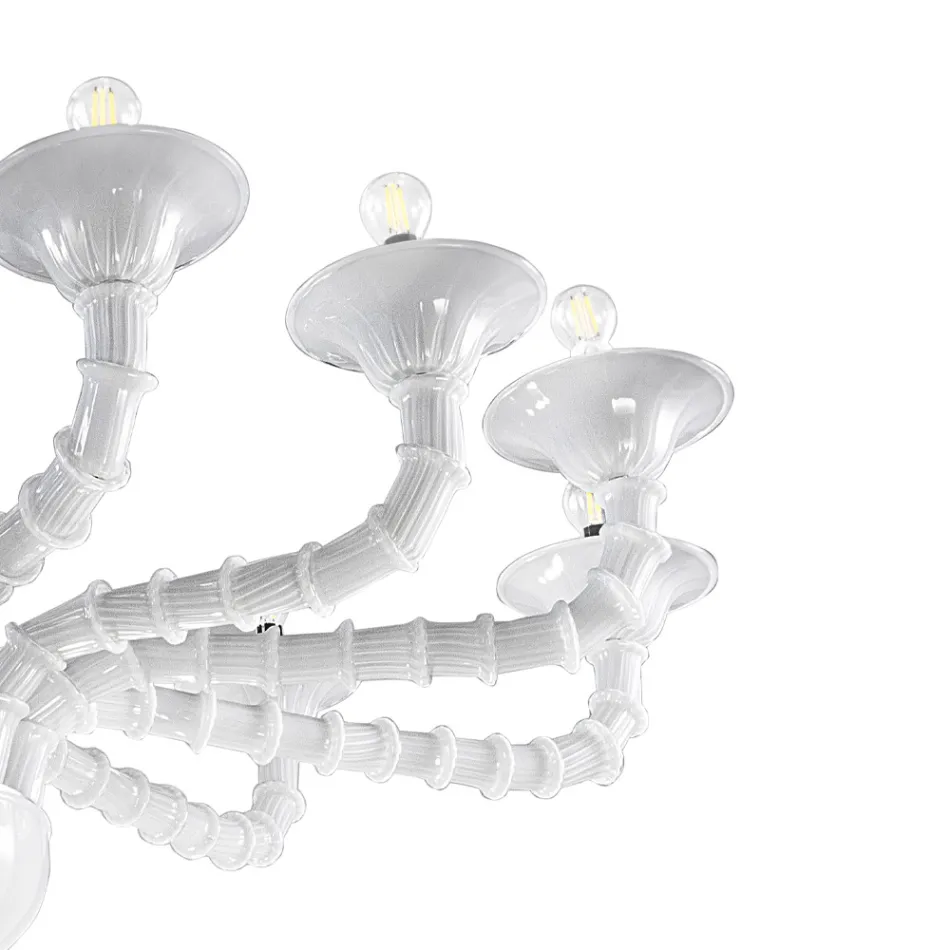 Klassieke kroonluchter in handgeblazen Venetiaans glas - ijdelheid Viadurini