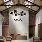 Kroonluchter in industriële stijl van ijzer en messing Reporter Il Fanale Viadurini