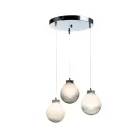 Kroonluchter met drie lampen op een ronde voet van gelaagd glas, gemaakt in Italië - Iride Viadurini