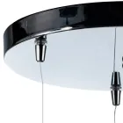 Kroonluchter met drie lampen op een ronde voet van gelaagd glas, gemaakt in Italië - Iride Viadurini