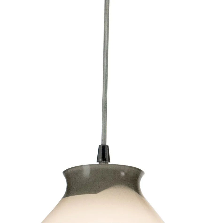 Kleine kroonluchter met drie lampen van handgeblazen glas, gemaakt in Italië - Iride Viadurini