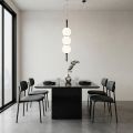 Lumira - Verticale kroonluchter met drie lampen, uitgevoerd in gelaagd glas, gemaakt in Italië.