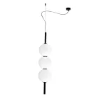 Lumira - Verticale kroonluchter met drie lampen, uitgevoerd in gelaagd glas, gemaakt in Italië. Viadurini