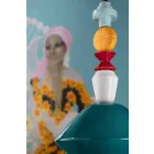 Vintage groene of gele keramische kroonluchter gemaakt in Italië - Ferroluce Lariat Viadurini