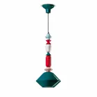 Vintage groene of gele keramische kroonluchter gemaakt in Italië - Ferroluce Lariat Viadurini