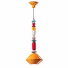 Vintage groene of gele keramische kroonluchter gemaakt in Italië - Ferroluce Lariat Viadurini