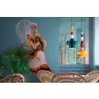 Vintage groene of gele keramische kroonluchter gemaakt in Italië - Ferroluce Lariat Viadurini