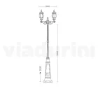 Lantaarnpaal 2-lichts vintage stijl in wit aluminium Made in Italy - Dodo Viadurini