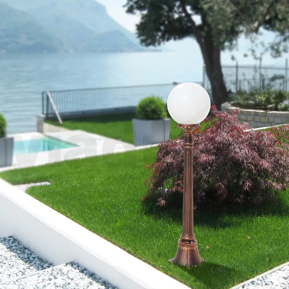 110 cm hoge straatlamp in zwart acryl en aluminium Made in Italy - Trovanero Viadurini