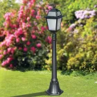 116 cm hoge tuinlamp in antraciet aluminium en gezandstraald glas - Elric Viadurini