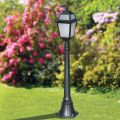 116 cm hoge tuinlamp in antraciet aluminium en gezandstraald glas - Elric