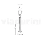 116 cm hoge straatlamp in antraciet glas en aluminium Made in Italy - Scintilla Viadurini