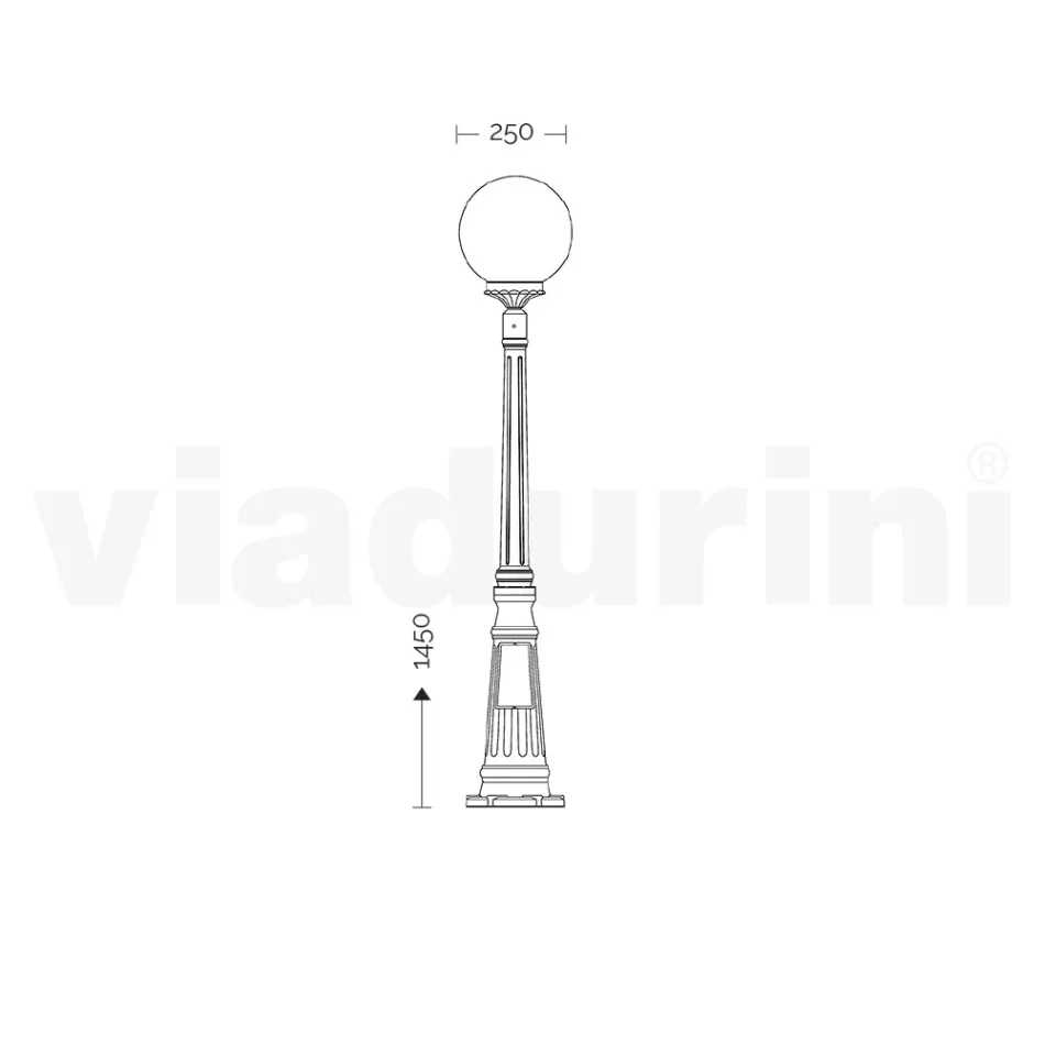 145 cm hoge straatlamp in acryl en antraciet aluminium Made in Italy - Trovaantracite Viadurini