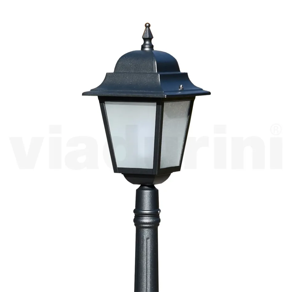 152 cm hoge straatlamp in antraciet glas en aluminium Made in Italy - Scintilla Viadurini