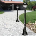 154 cm hoge tuinlamp in glas en 5 aluminium afwerkingen - Pinako Viadurini