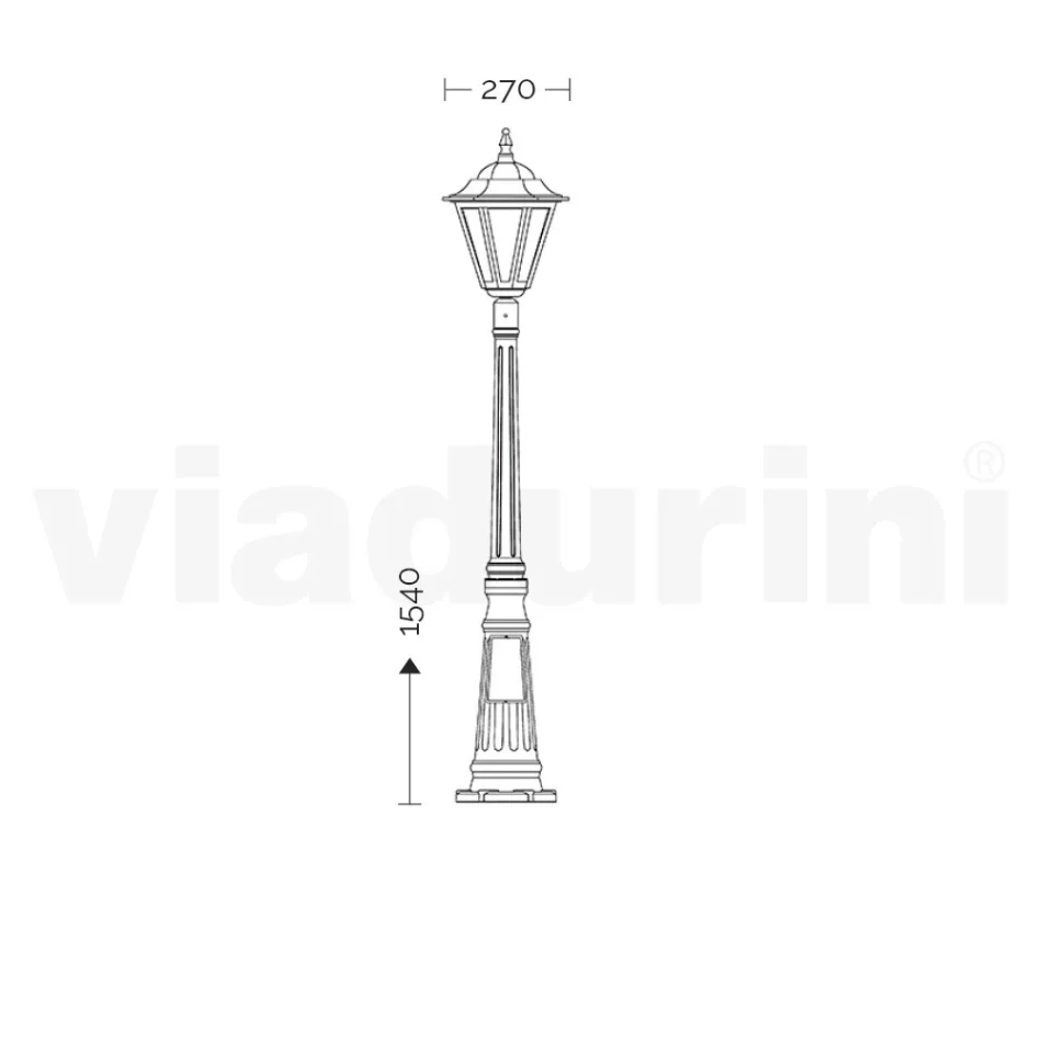 154 cm hoge tuinlamp in glas en 5 aluminium afwerkingen - Pinako Viadurini