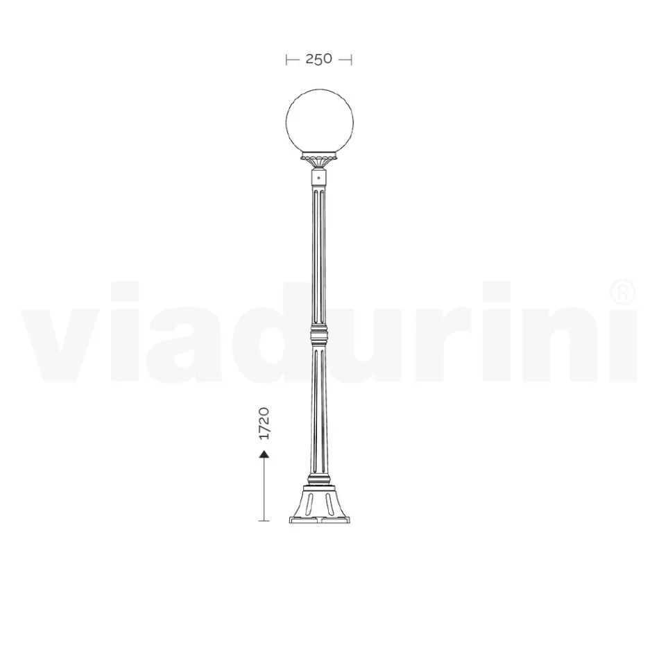 172 cm hoge straatlamp in acryl en antraciet aluminium Made in Italy - Trovaantracite Viadurini