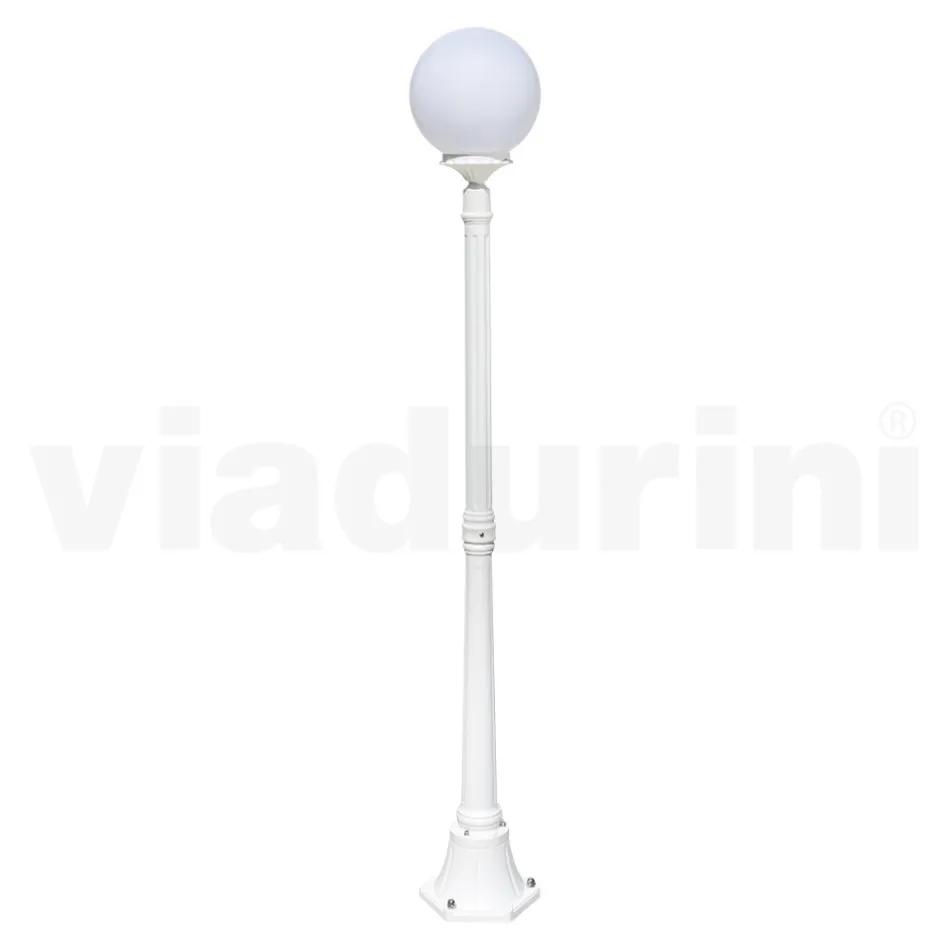 172 cm hoge straatlamp in wit acryl en aluminium gemaakt in Italië - Trovabianco Viadurini