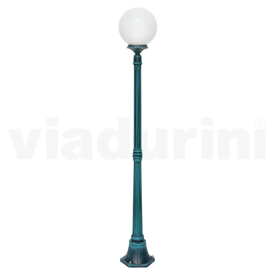172 cm hoge straatlamp in zwart acryl en aluminium gemaakt in Italië - Trovanero Viadurini