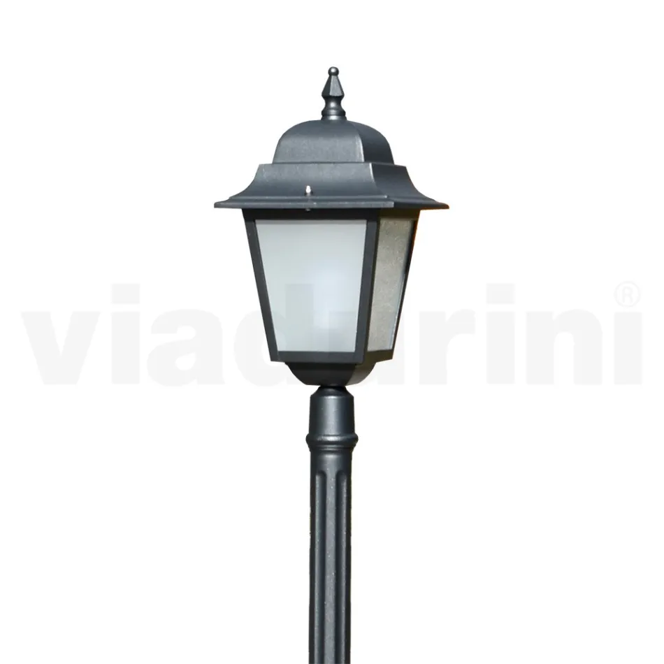 178 cm hoge straatlamp in antraciet glas en aluminium Made in Italy - Scintilla Viadurini