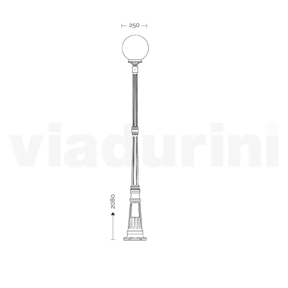 208 cm hoge straatlamp in acryl en antraciet aluminium Made in Italy - Trovaantracite Viadurini