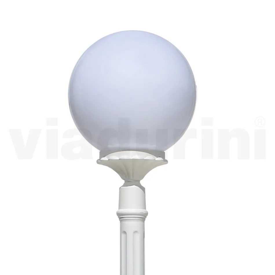 208 cm hoge straatlamp in wit acryl en aluminium gemaakt in Italië - Trovabianco Viadurini