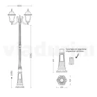 208 cm hoge straatlamp in antraciet glas en aluminium Made in Italy - Scintilla Viadurini