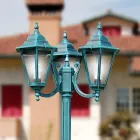 211 cm hoge tuinlamp in glas en 5 aluminium afwerkingen - Pinako Viadurini