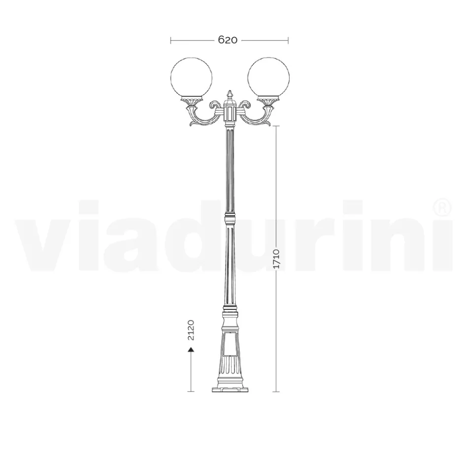 212 cm hoge straatlamp in acryl en antraciet aluminium Made in Italy - Trovaantracite Viadurini