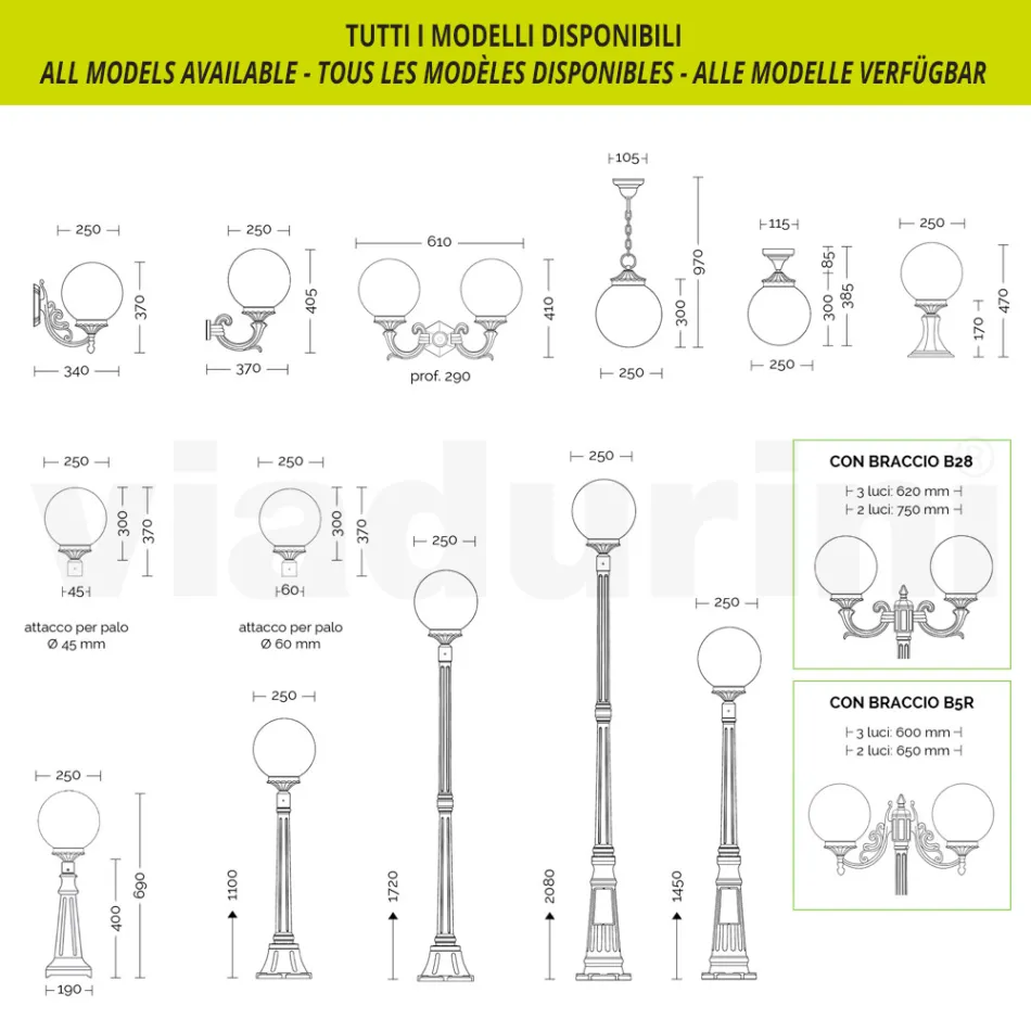 212 cm hoge straatlamp in wit acryl en aluminium gemaakt in Italië - Trovabianco Viadurini