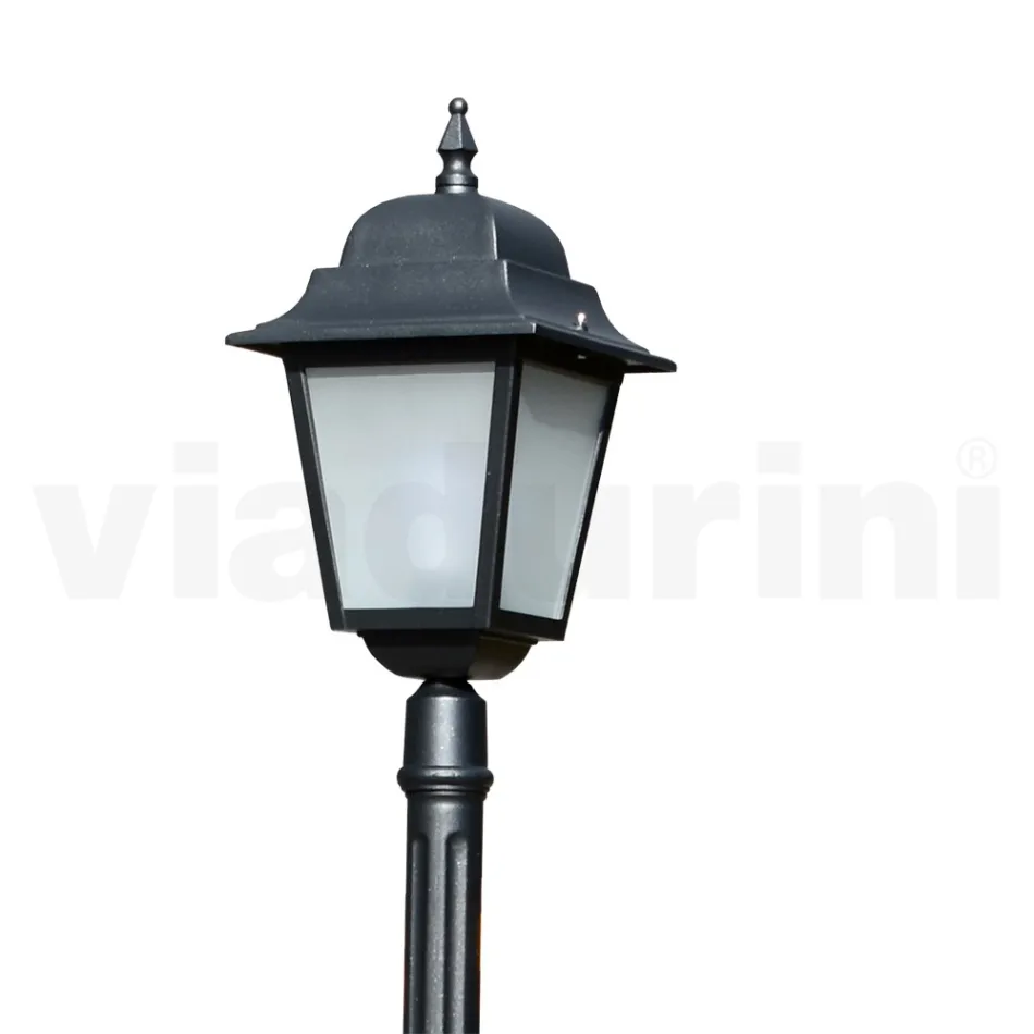 214 cm hoge straatlamp in antraciet glas en aluminium Made in Italy - Scintilla Viadurini