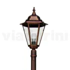 215 cm hoge tuinlamp in glas en 5 aluminium afwerkingen - Pinako Viadurini