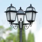 Tuinlantaarnpaal 219 cm hoog in antraciet aluminium en gezandstraald glas - Elric Viadurini