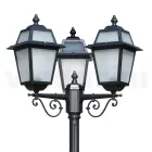 Tuinlantaarnpaal 219 cm hoog in antraciet aluminium en gezandstraald glas - Elric Viadurini