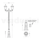 219 cm hoge straatlamp in antraciet glas en aluminium Made in Italy - Scintilla Viadurini
