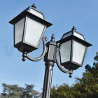 Tuinlantaarnpaal 238 cm hoog in antraciet aluminium en gezandstraald glas - Elric Viadurini