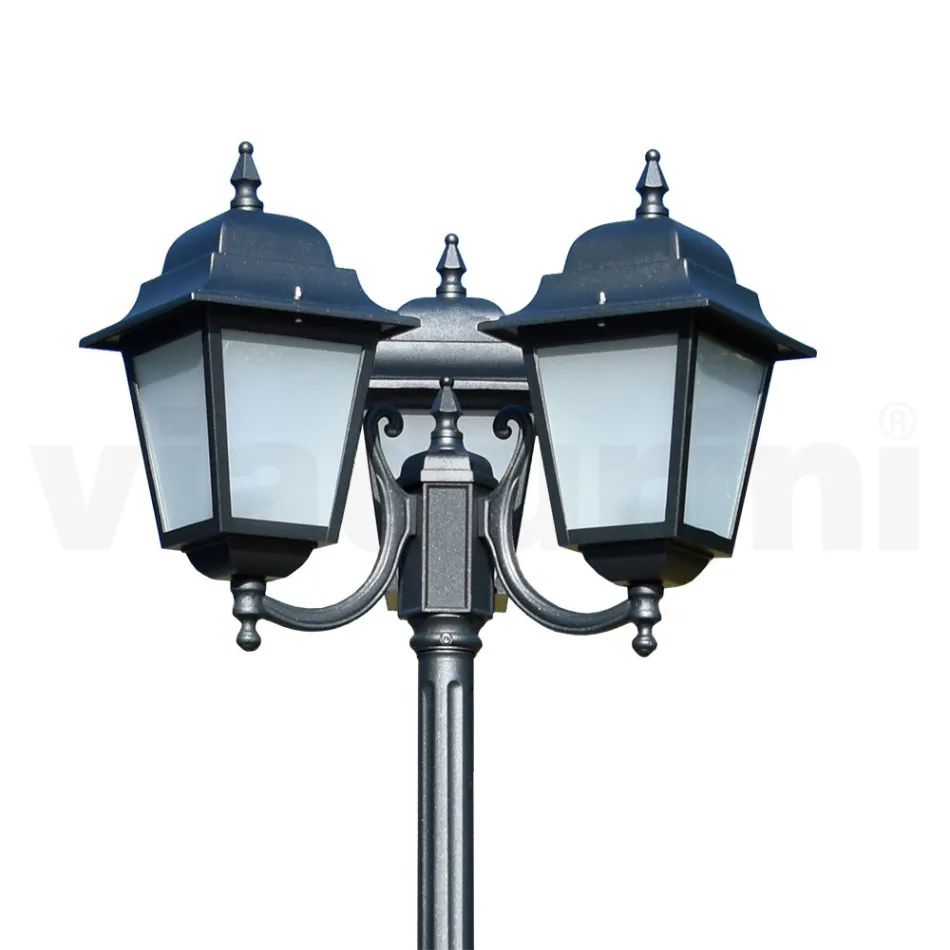238 cm hoge straatlamp in antraciet glas en aluminium Made in Italy - Scintilla Viadurini