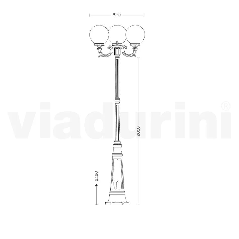 242 cm hoge straatlamp in acryl en antraciet aluminium Made in Italy - Trovaantracite Viadurini