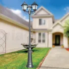 249 cm hoge straatlamp in antraciet glas en aluminium Made in Italy - Scintilla Viadurini